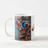 スティームパンクザティンマンポートレートwith引用文 コーヒーマグカップ (左)