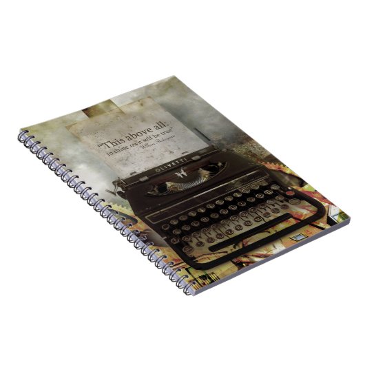 スティームパンクシェイクスピア引用文ハードカバーノート ノートブック (右側)