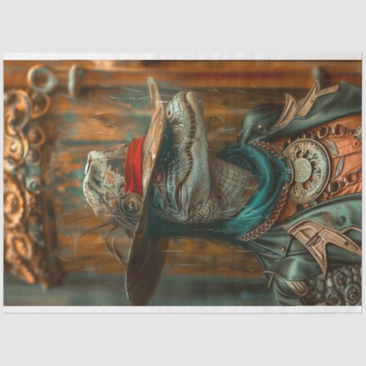 スティームパンクシェリフアリゲーターデコページ 薄葉紙 (正面)