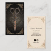 スティームパンクシザーズヴィンテージダマスク美容師 ロイヤリティカード (正面/裏面)