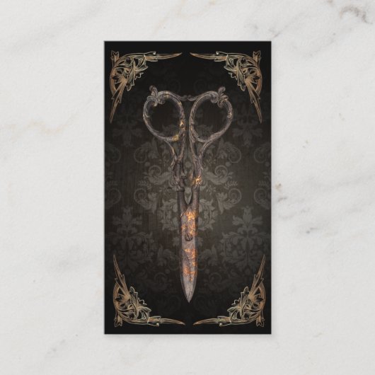 スティームパンクシザーズヴィンテージダマスク美容師 ロイヤリティカード (正面)