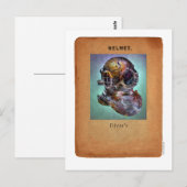 スティームパンクシュルレアリスム – ダイバーズヘルメット ポストカード (正面/裏面)