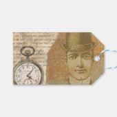 スティームパンクジェントンポケット時計ボウリングをする人、 クリケットの投手ギフトラベル ギフトタグ (正面(横))