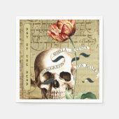 スティームパンクスカル書フローラのハロウィーンステッカー スタンダードカクテルナプキン (正面)