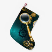 スティームパンクスタイルの拡大鏡 スモールクリスマスストッキング (正面 (吊り時))