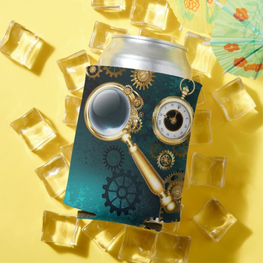 スティームパンクスタイルの拡大鏡 缶クーラー (インサイチュ 夏)