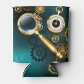 スティームパンクスタイルの拡大鏡 缶クーラー (正面)