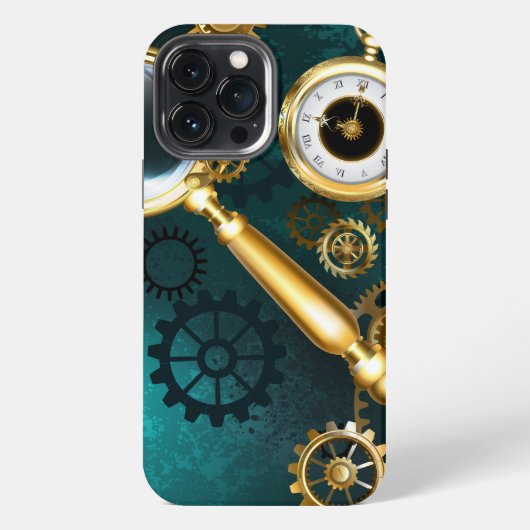 スティームパンクスタイルの拡大鏡 iPhoneケース (裏面)