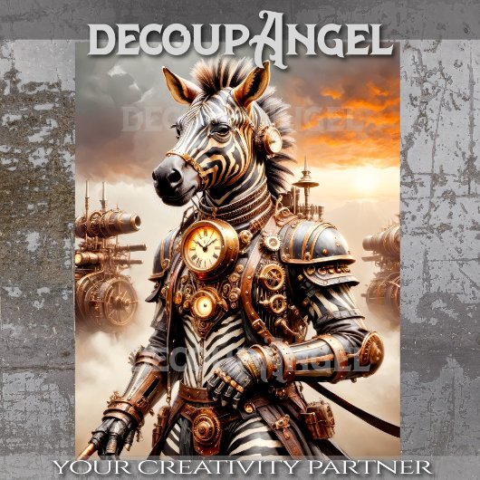 スティームパンクゼブラ – デコページ – 薄葉紙