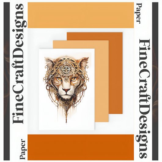 スティームパンクタイガー金属製ホイールデコパージュR 136 ラッピングペーパーシート