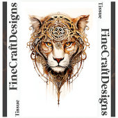 スティームパンクタイガー金属製ホイールデコパージュR 136 薄葉紙