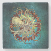 スティームパンクタコ&クロックワークギア ストーンコースター (正面)