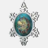 スティームパンクタコ&クロックワークギア スノーフレークピューターオーナメント (右)