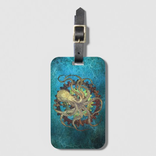 スティームパンクタコ&クロックワークギア ラゲッジタグ (正面縦)