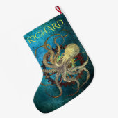 スティームパンクタコ&クロックワークギア ラージクリスマスストッキング (裏面 (吊り時))