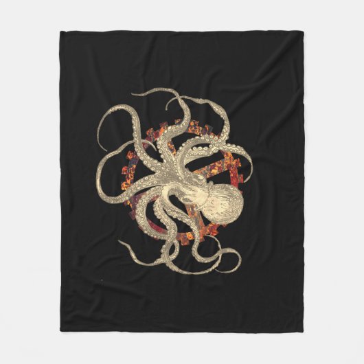 スティームパンクタコ&ラスティ時計製造ギア フリースブランケット (正面)