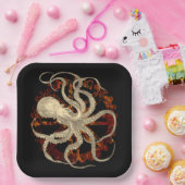 スティームパンクタコ&ラスティ時計製造ギア ペーパープレート (パーティー)