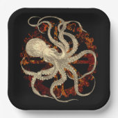 スティームパンクタコ&ラスティ時計製造ギア ペーパープレート (正面)