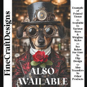 スティームパンクダックスシュント犬+レッドローズAH1Oデコページ 薄葉紙