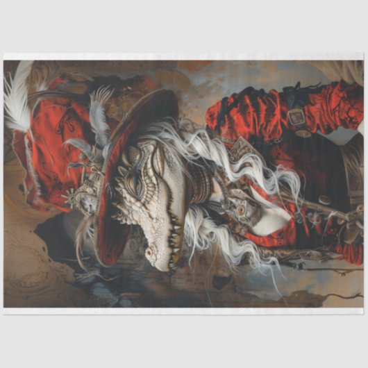 スティームパンクチックホワイトアリゲーターデコページ 薄葉紙 (正面)