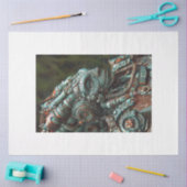 スティームパンクティール（緑がかった色）オレンジリザードデクページ 薄葉紙 (クラフト)