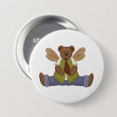 スティームパンクテディベア妖精の翼 缶バッジ (正面&裏面)