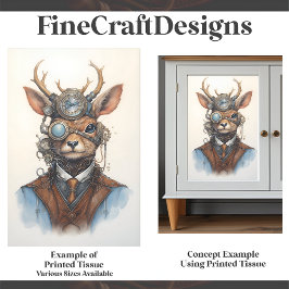 スティームパンクトナカイギアズゴーグルベストD8デコパージュ 薄葉紙