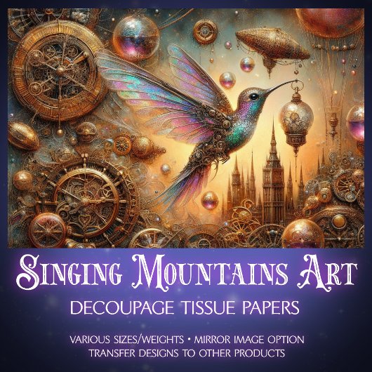 スティームパンクハミングバードフライトファンタジーの切り離し 薄葉紙