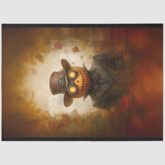 スティームパンクハロウィーンハロウィーンのカボチャのちょうちんF3デコページ 薄葉紙 (正面)