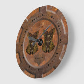 スティームパンクハートとコルセット ラージ壁時計 (傾斜)