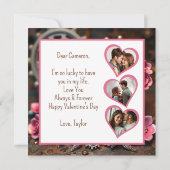 スティームパンクバレンタインデー | フローラ写真テンプレート カード (裏面)