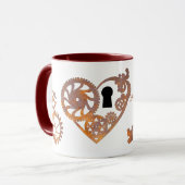 スティームパンクバレンタインラスティギアハート鍵とロック マグカップ (正面左)