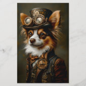 スティームパンクパピロンドッグポートレートCQ1クラフト紙 (正面)