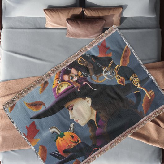 スティームパンクパンプキンウィッチ スローブランケット