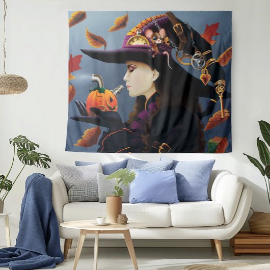 スティームパンクパンプキンウィッチ タペストリー