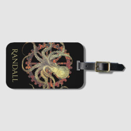 スティームパンクパーソナライズされたタコ&ラスティージョックワーク ラゲッジタグ