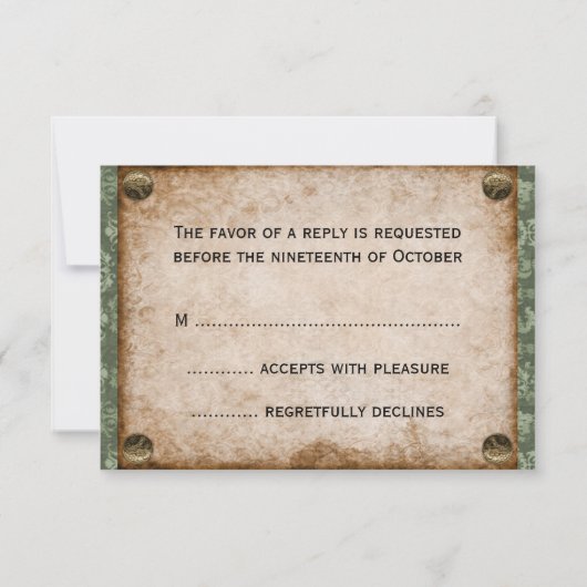 スティームパンクビクトリアンソ結婚イレ 出欠カード (裏面)