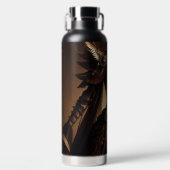 スティームパンクビクトリアンブラックと金ゴールド皇后陛下ガウン ウォーターボトル (正面)
