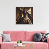 スティームパンクビクトリアンブラックと金ゴールド皇后陛下ガウン キャンバスプリント (インサイチュ (リビング))