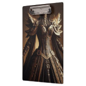 スティームパンクビクトリアンブラックと金ゴールド皇后陛下ガウン クリップボード (左)