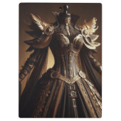 スティームパンクビクトリアンブラックと金ゴールド皇后陛下ガウン クリップボード (裏面)