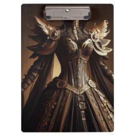 スティームパンクビクトリアンブラックと金ゴールド皇后陛下ガウン クリップボード