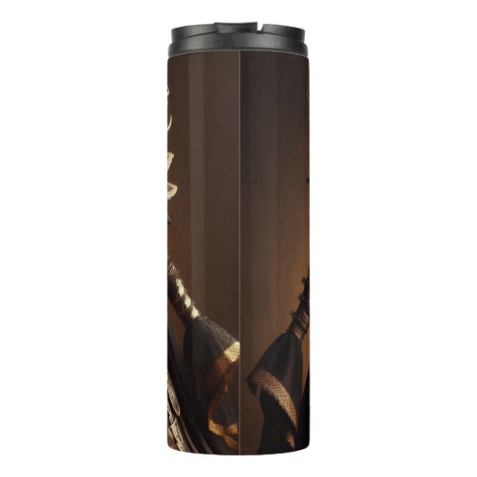 スティームパンクビクトリアンブラックと金ゴールド皇后陛下ガウン タンブラー (裏面)