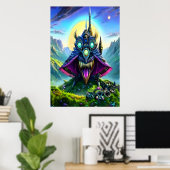 スティームパンクファンタジーの森 | AI Art ポスター (ホームオフィス)