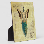 スティームパンクファンタジーピーコック金ゴールド フォトプラーク (側面)