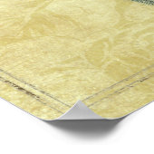 スティームパンクファンタジーピーコック金ゴールド ポスター (角)