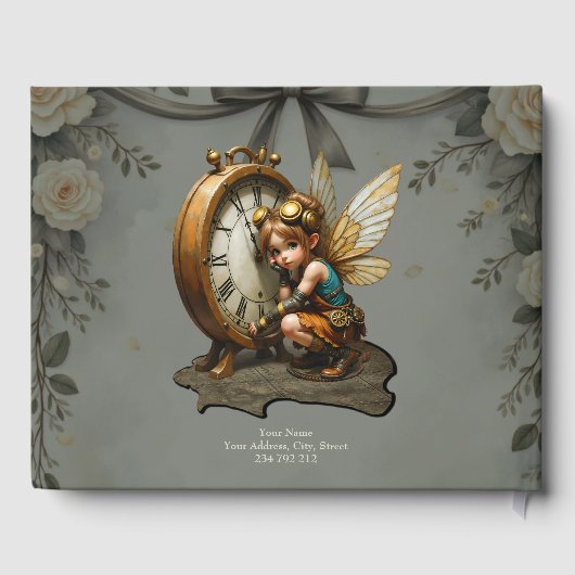 スティームパンクフェアリーとゴールデンウィングス&アンティーク時計 ゲストブック (裏面)