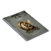 スティームパンクフェアリーとゴールデンウィングス&アンティーク時計 ノートブック (右側)