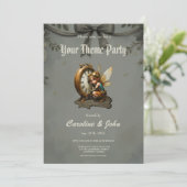 スティームパンクフェアリーとゴールデンウィングス&アンティーク時計 招待状 (スタンド正面)