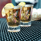 スティームパンクフェアリーイエロークロックギア ショットグラス